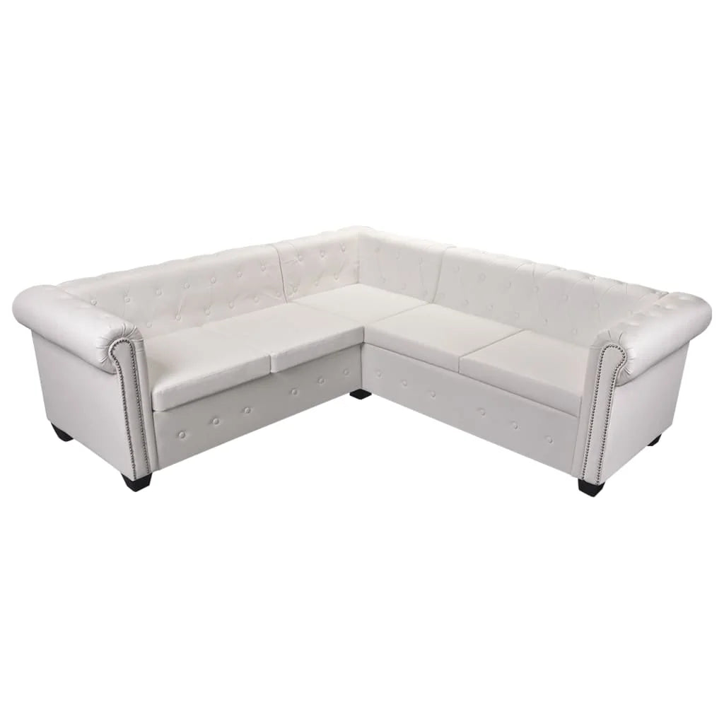 White Faux Leather 5-Seater Corner Sofa R219913