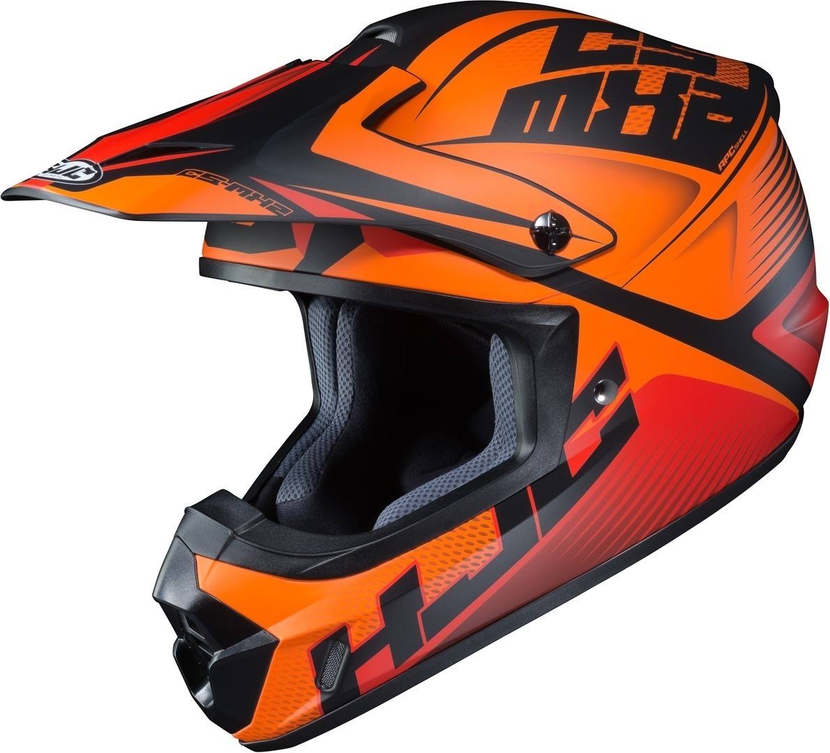 Motocross Helmet, black-orange, Size L T673