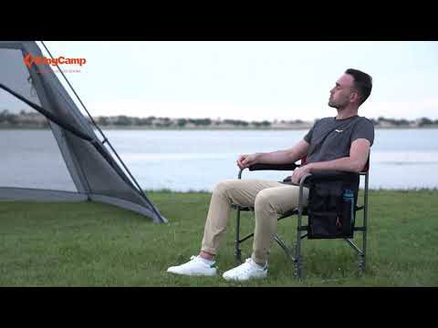 Oversize Padded Folding Director Chair with Side Table and Pocket F4106
