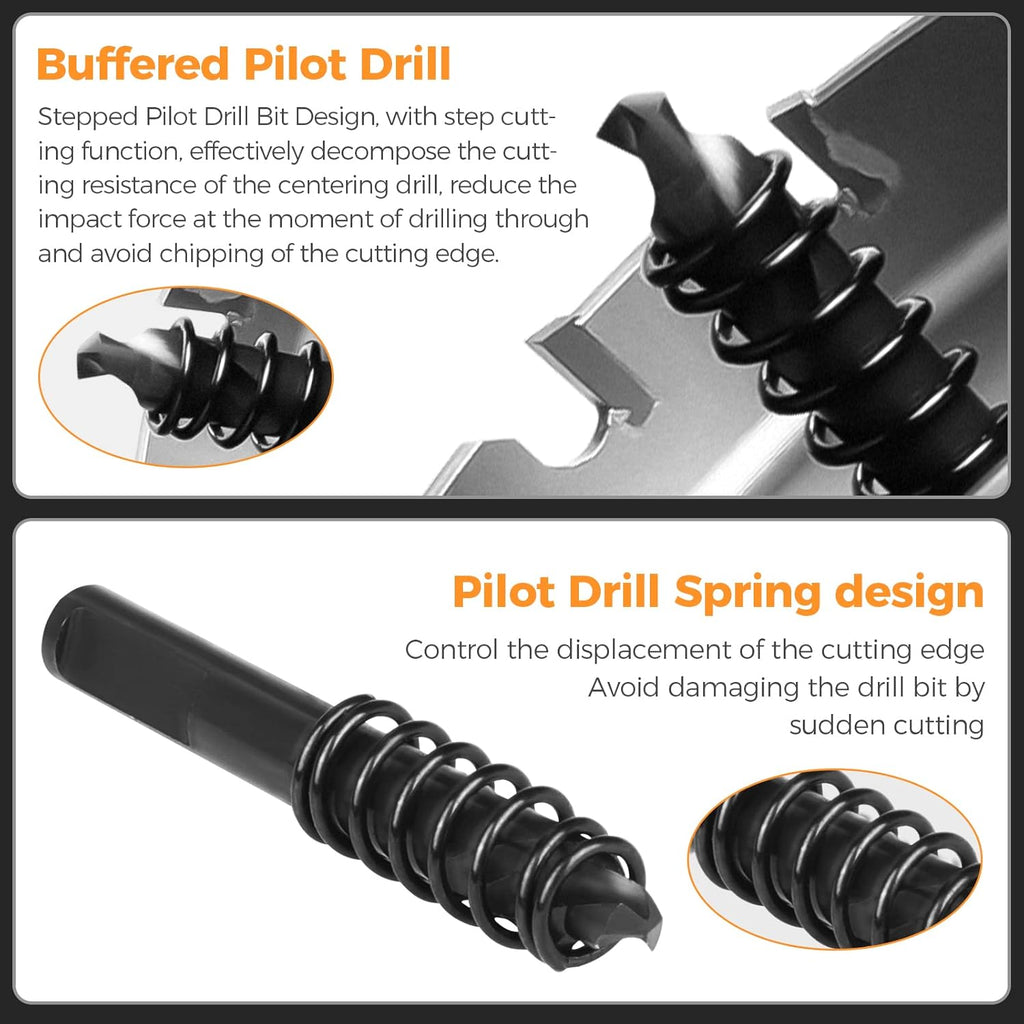 Carbide Hole Saw Kit 6-Piece with Pilot Bit and L-Wrench in Molded Plastic Case B5529