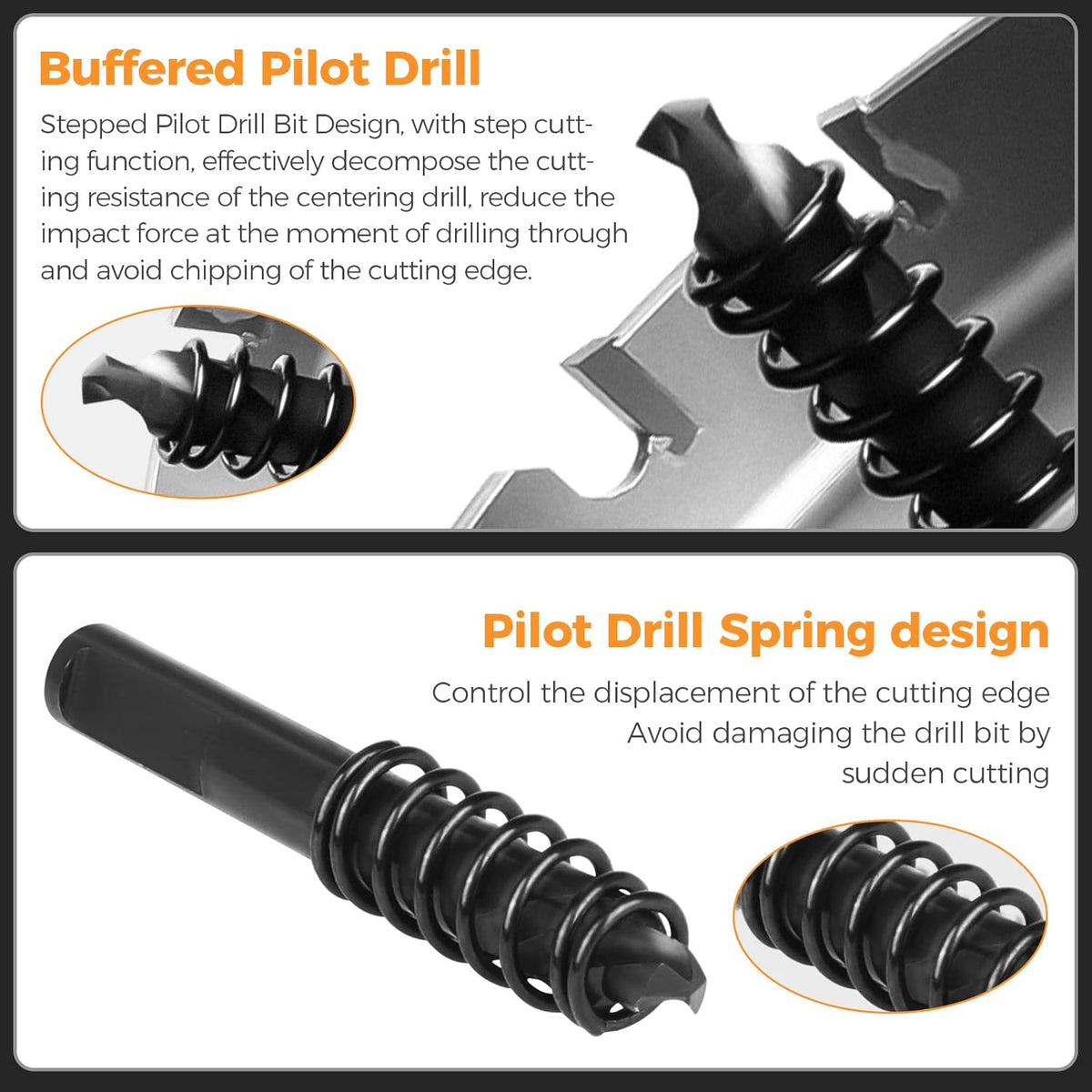 Carbide Hole Saw Kit 6-Piece with Pilot Bit and L-Wrench in Molded Plastic Case B5529