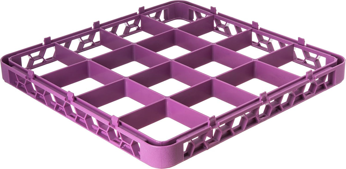 16 Compartment Divided Glass Rack Extender, Lavender, Pack of 2 R7525