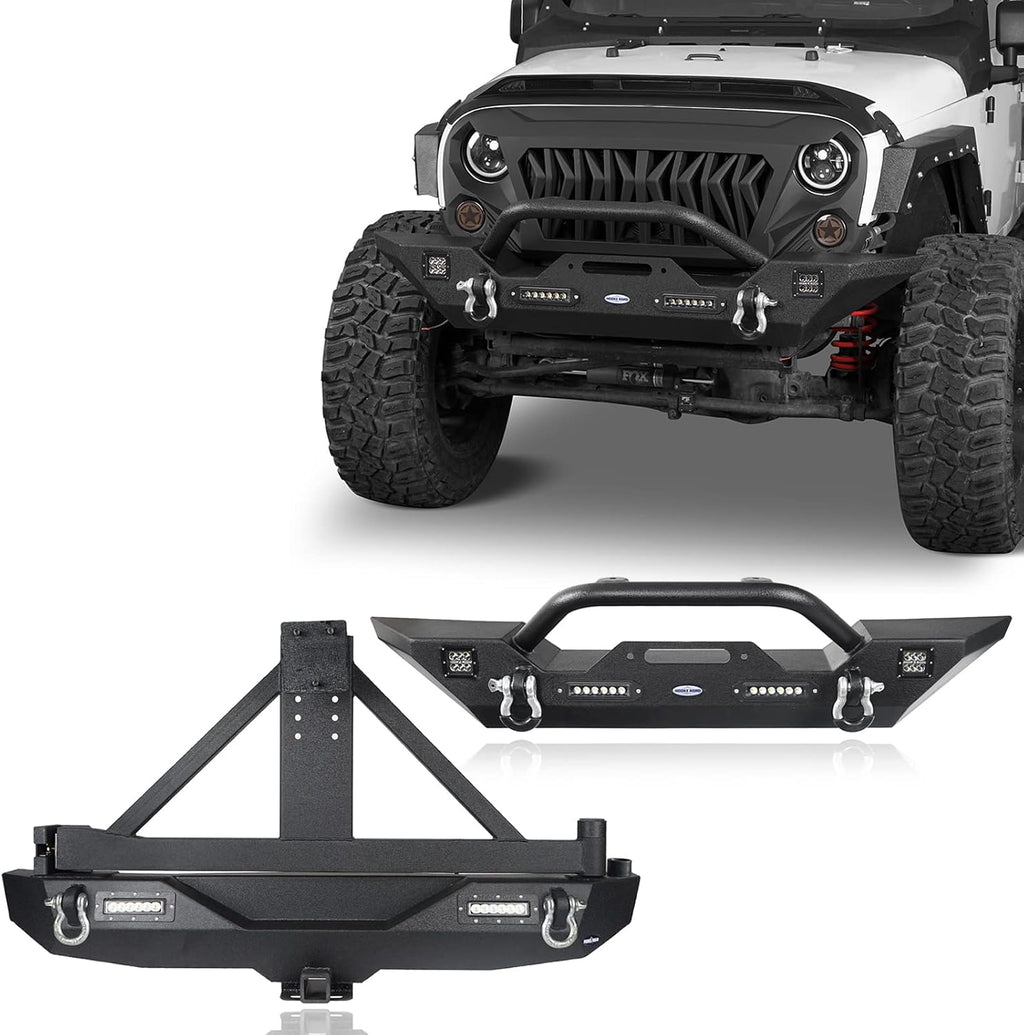 Rear Bumper with Spare Tire Carrier and Front Bumper Combo Q167156