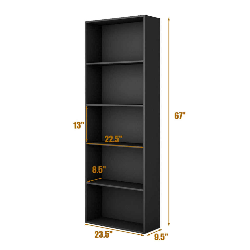 5-Tier White Bookcase Bookshelf Q109305