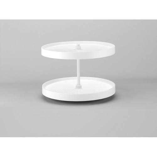 28x22 Almond Polymer Lazy Susan 2-Shelf U516160