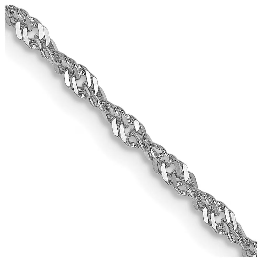 10k White Gold Singapore Chain Necklace 16inch G231