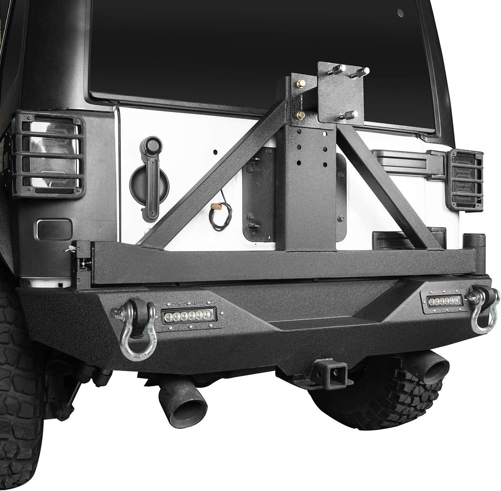 Rear Bumper with Spare Tire Carrier and Front Bumper Combo Q167156