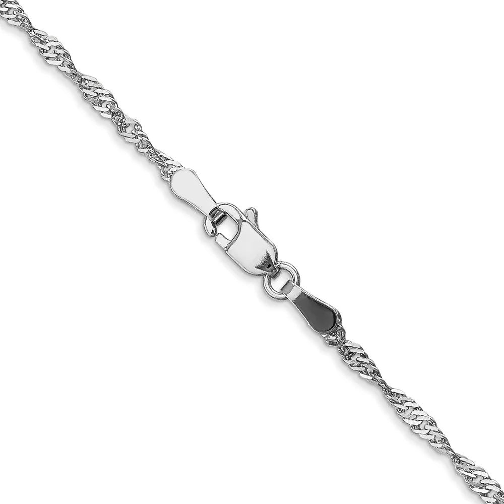 10k White Gold Singapore Chain Necklace 16inch G231