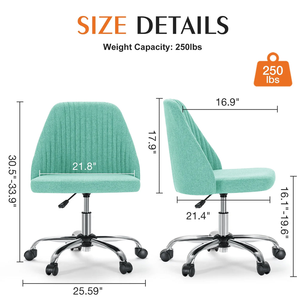 Armless Home Office Desk Chair with Wheels W427356