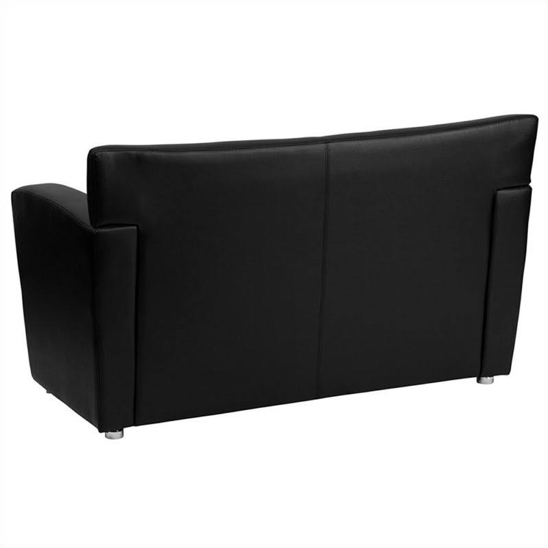 Black Leather Love Seat Q443