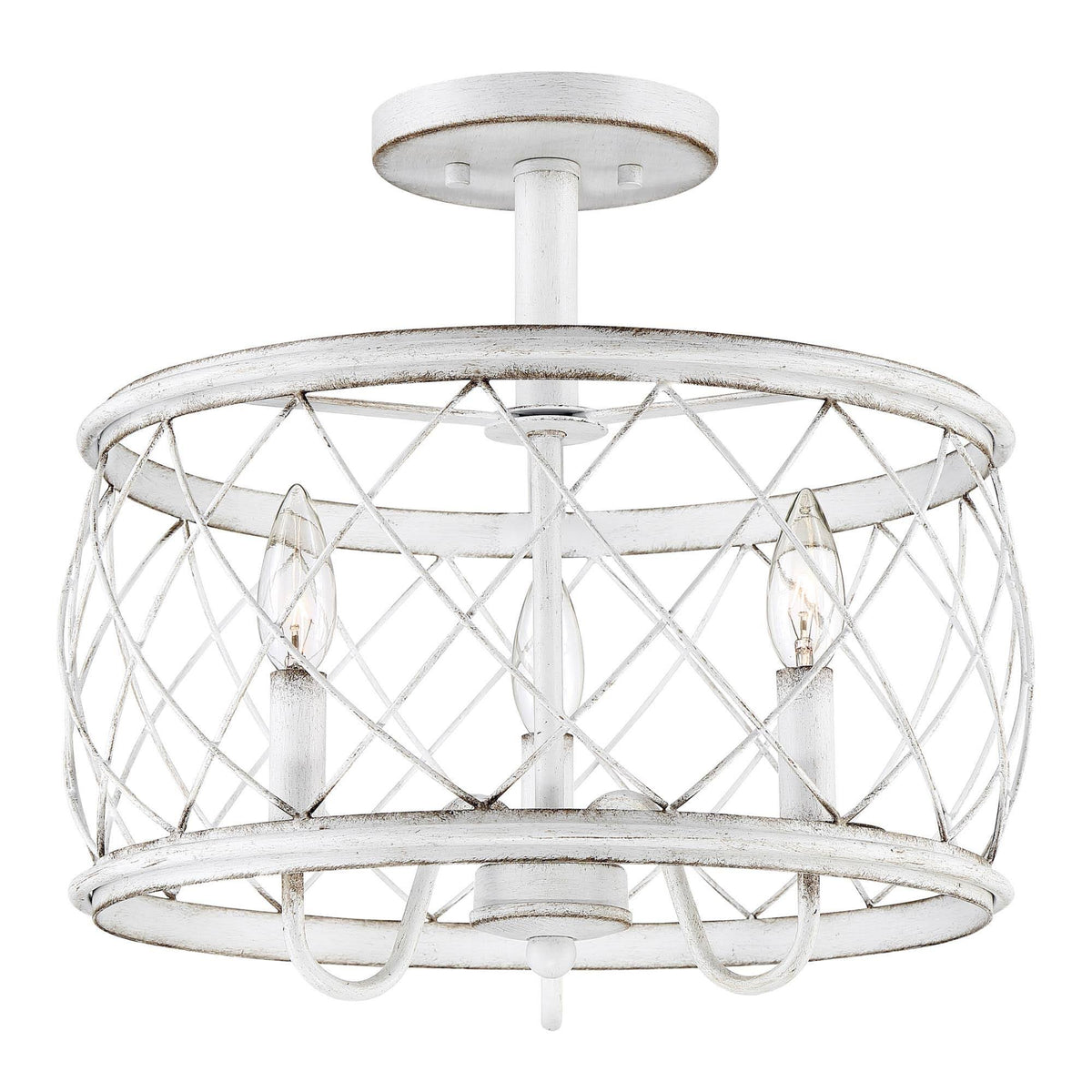 Antique White Semi Flush Mount Light H318