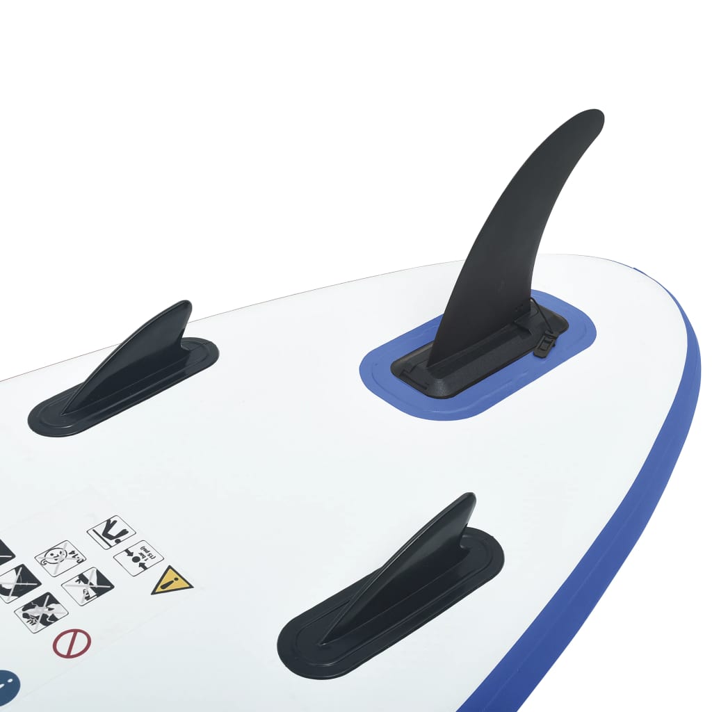 Blue and White Inflatable Paddleboard Set W221