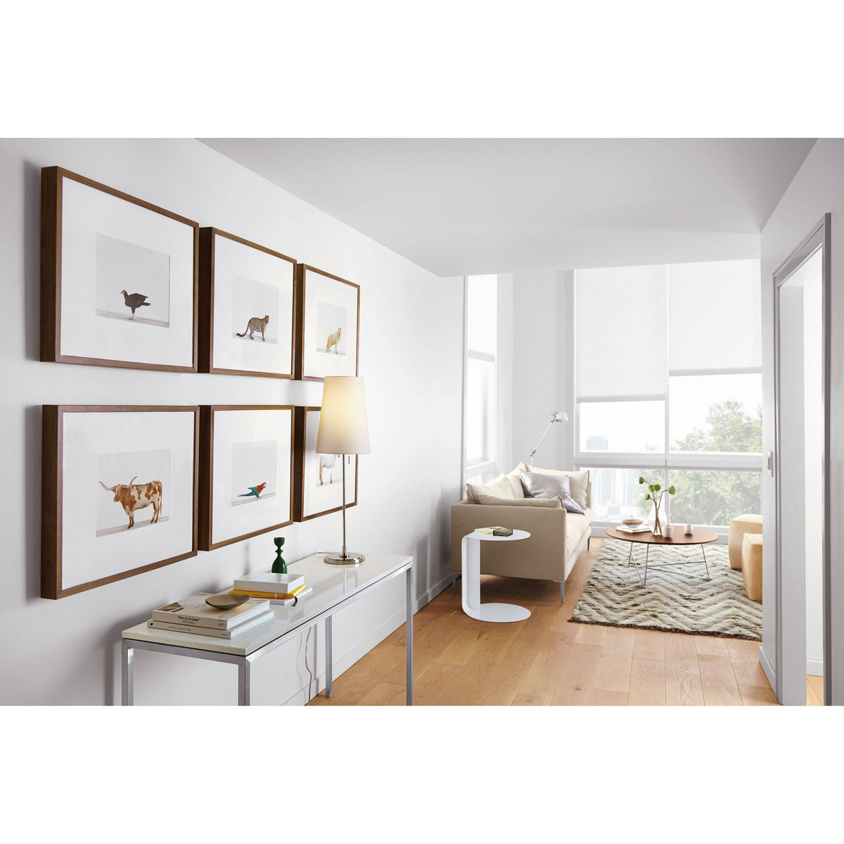 White Venatino Marble Top Parsons Console Table G76799