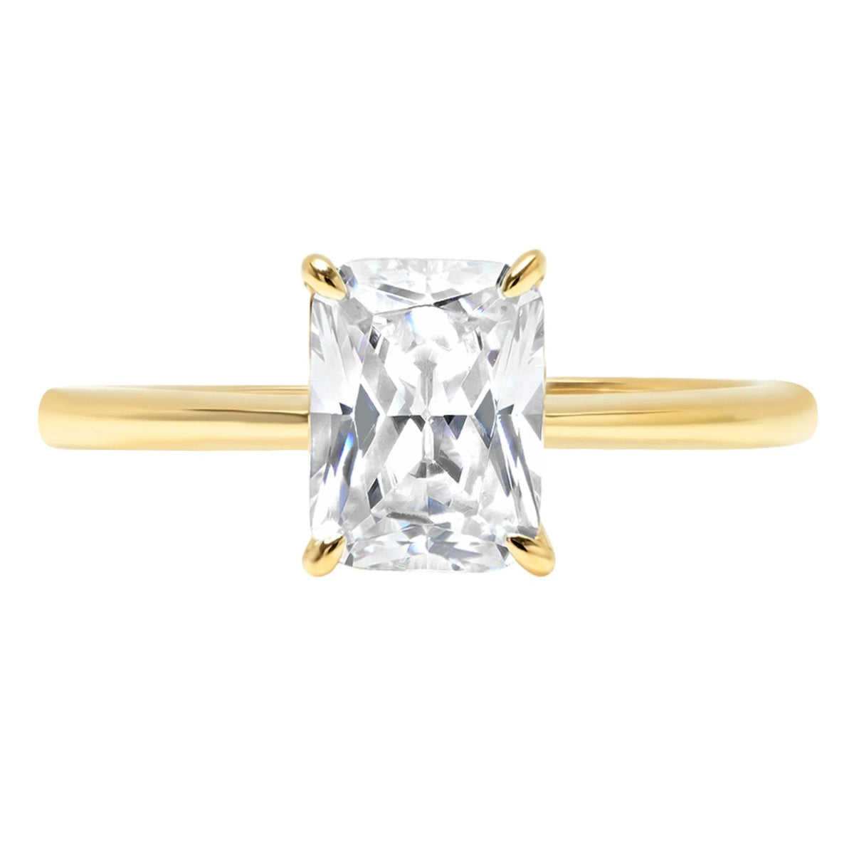 14K Yellow Gold Solitaire Diamond Engagement Ring size 9 R740