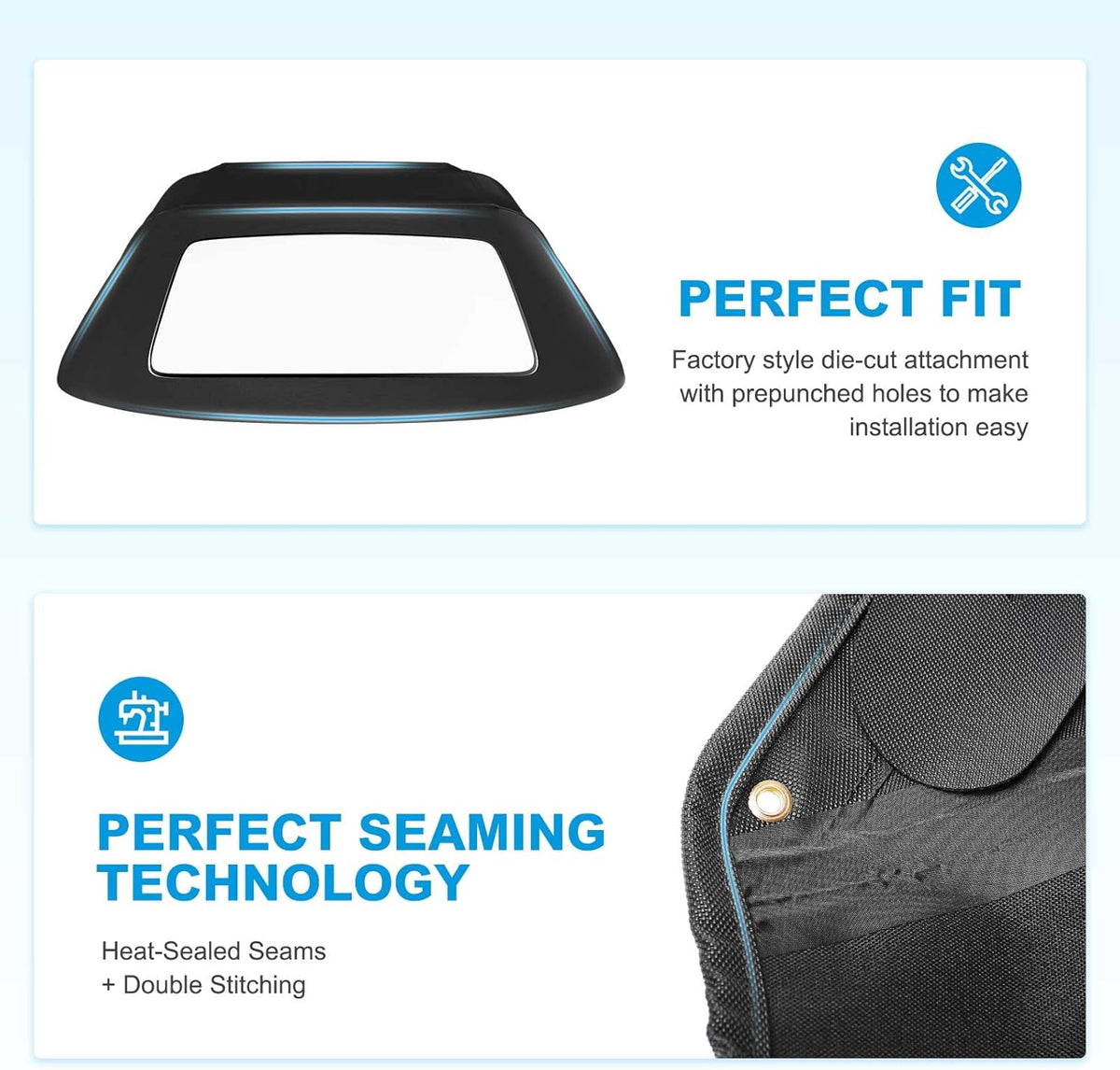 Black Convertible Soft Top with Plastic Window Z3286
