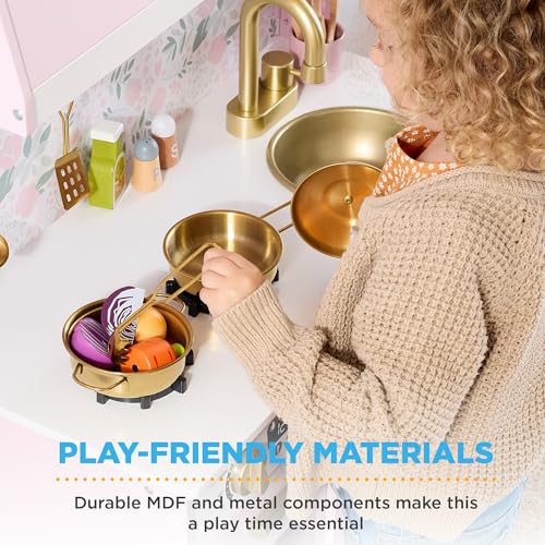 Wooden Pretend Play Kitchen Kids Toy with Storage N8334