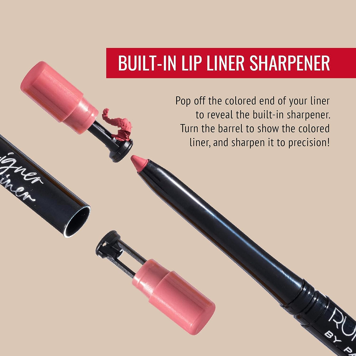 Matte Garnet-Maroon Lip Liner and Sharpener A4619