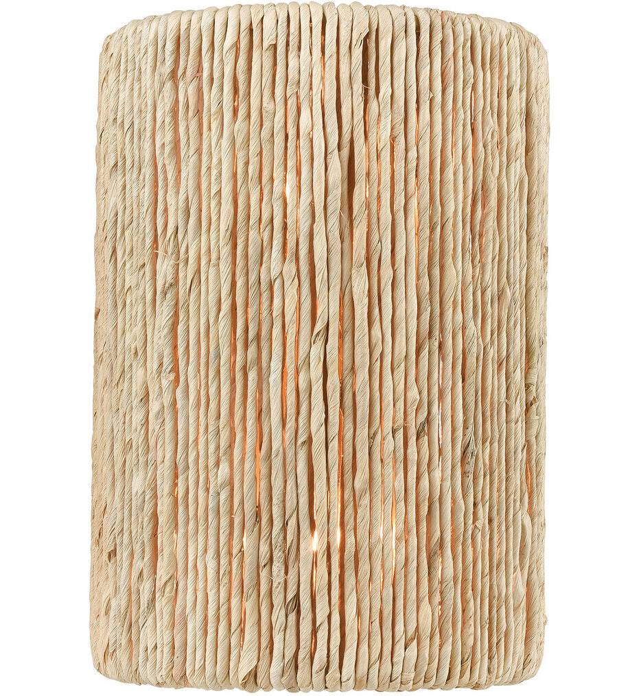2-Light Satin Brass Sconce with Abaca J530