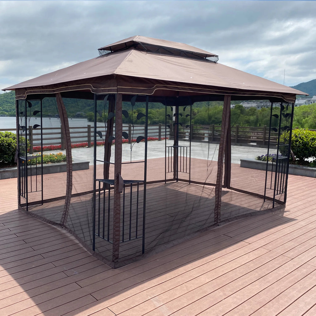 13x10 Ventilated Double Roof Canopy Tent with Detachable Mesh O1439