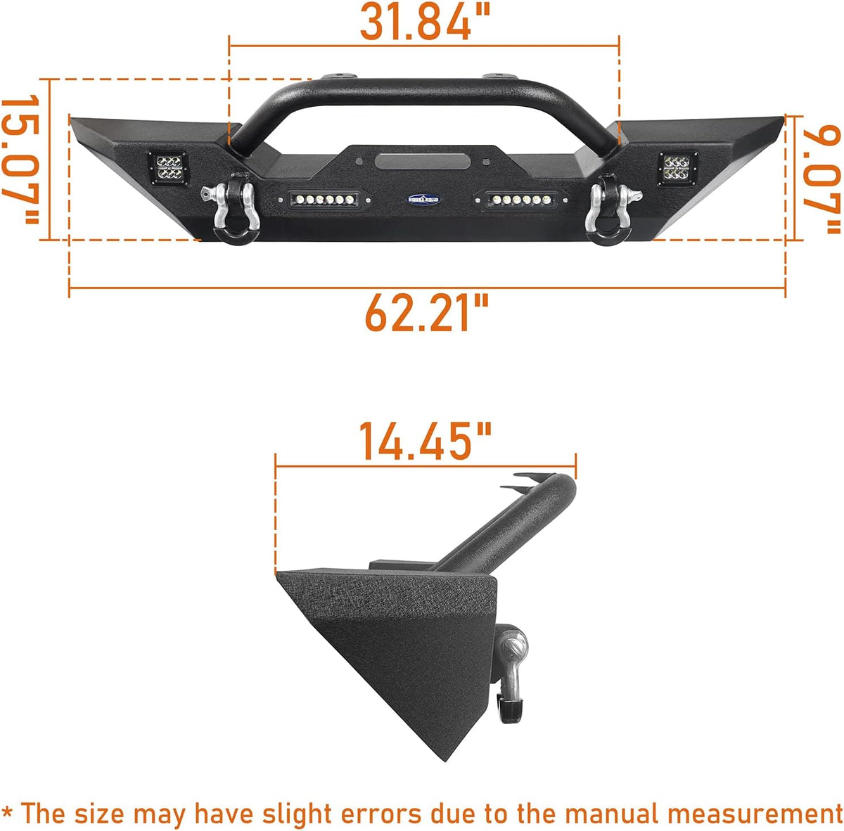 Rear Bumper with Spare Tire Carrier and Front Bumper Combo Q167156