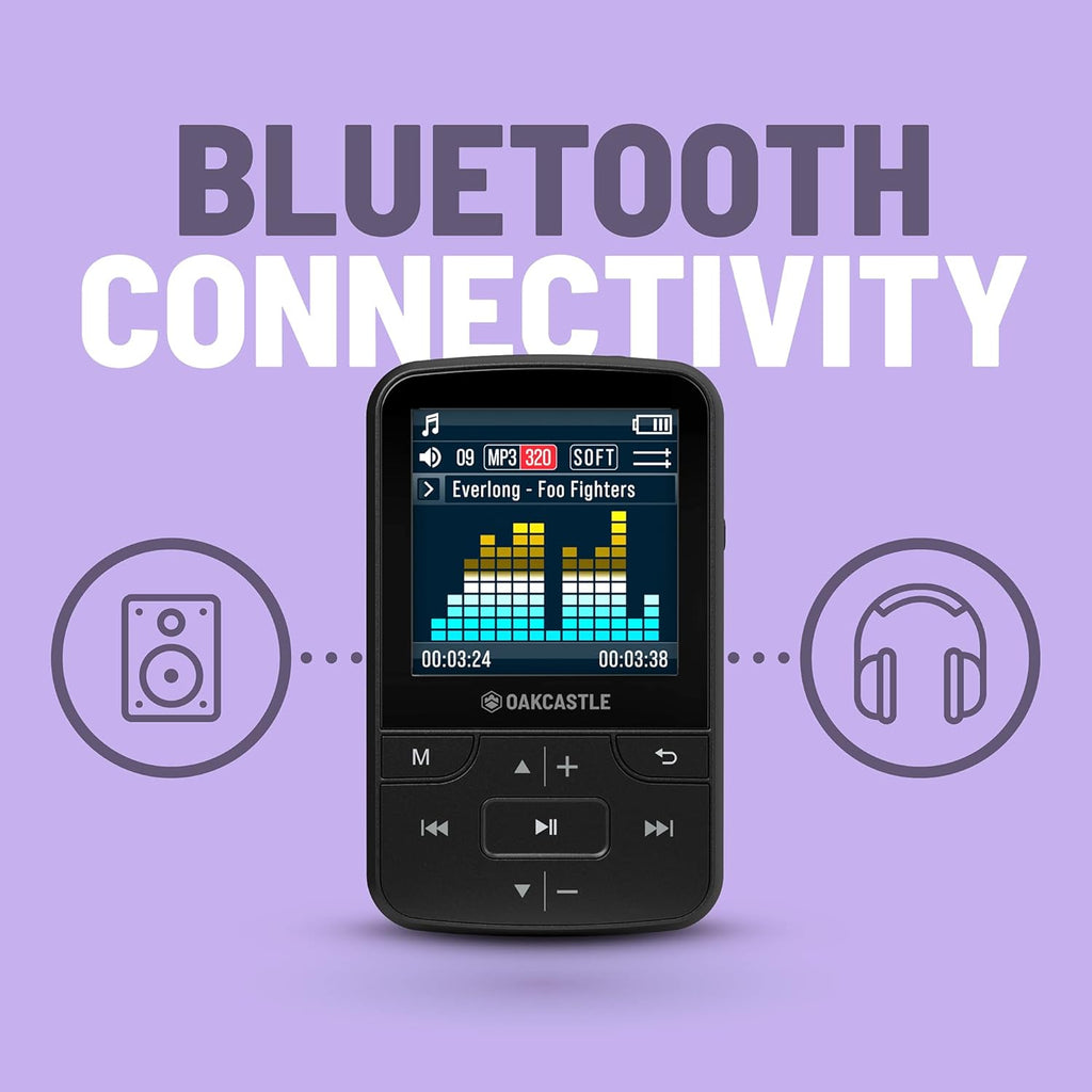 16GB MP3 Player with Bluetooth, FM Radio, Micro SD Slot, Pack of 2 O550
