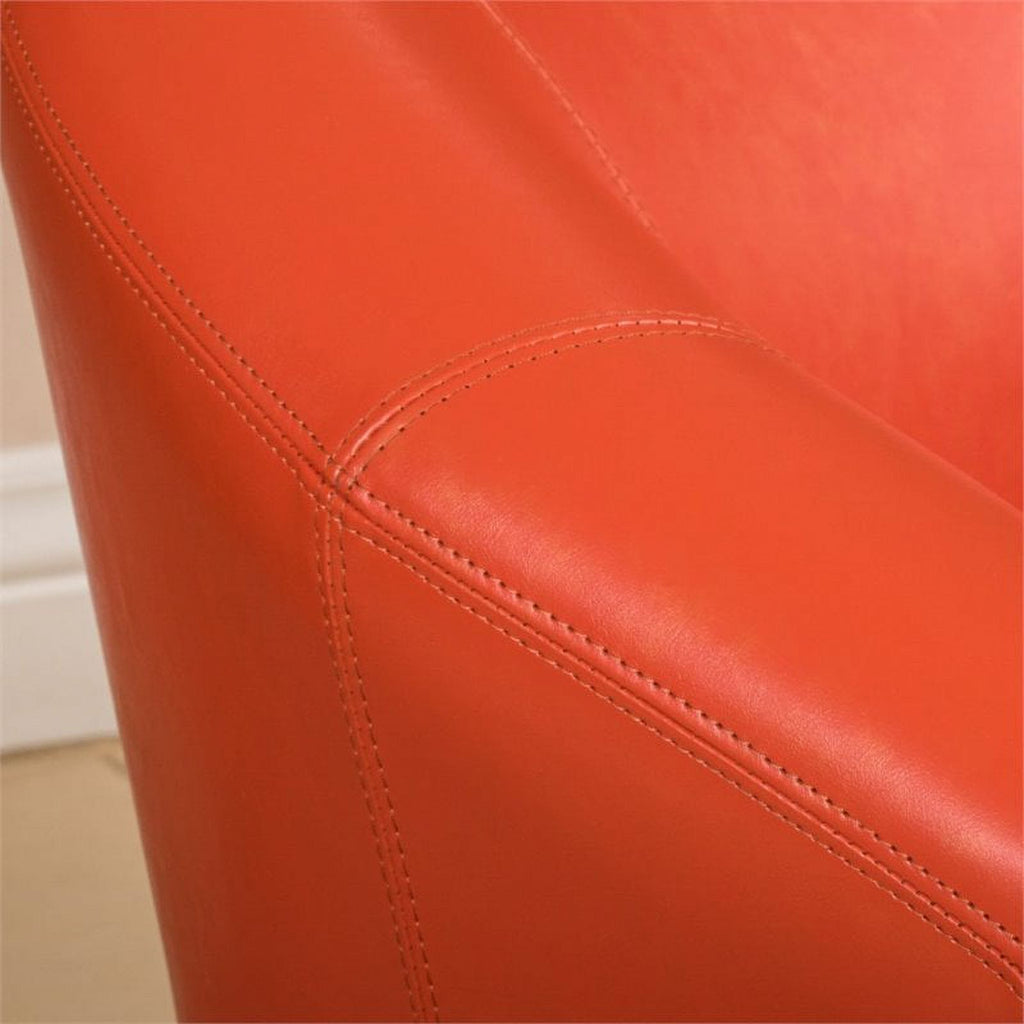 Bonded Leather Club Chair in Orange O28982