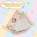 Foldable Wooden Climbing Triangle Ladder with Ramp B13434