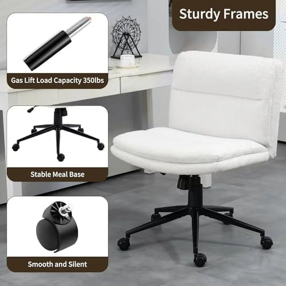 Black Armless Fabric Office Chair with Wheels Q757