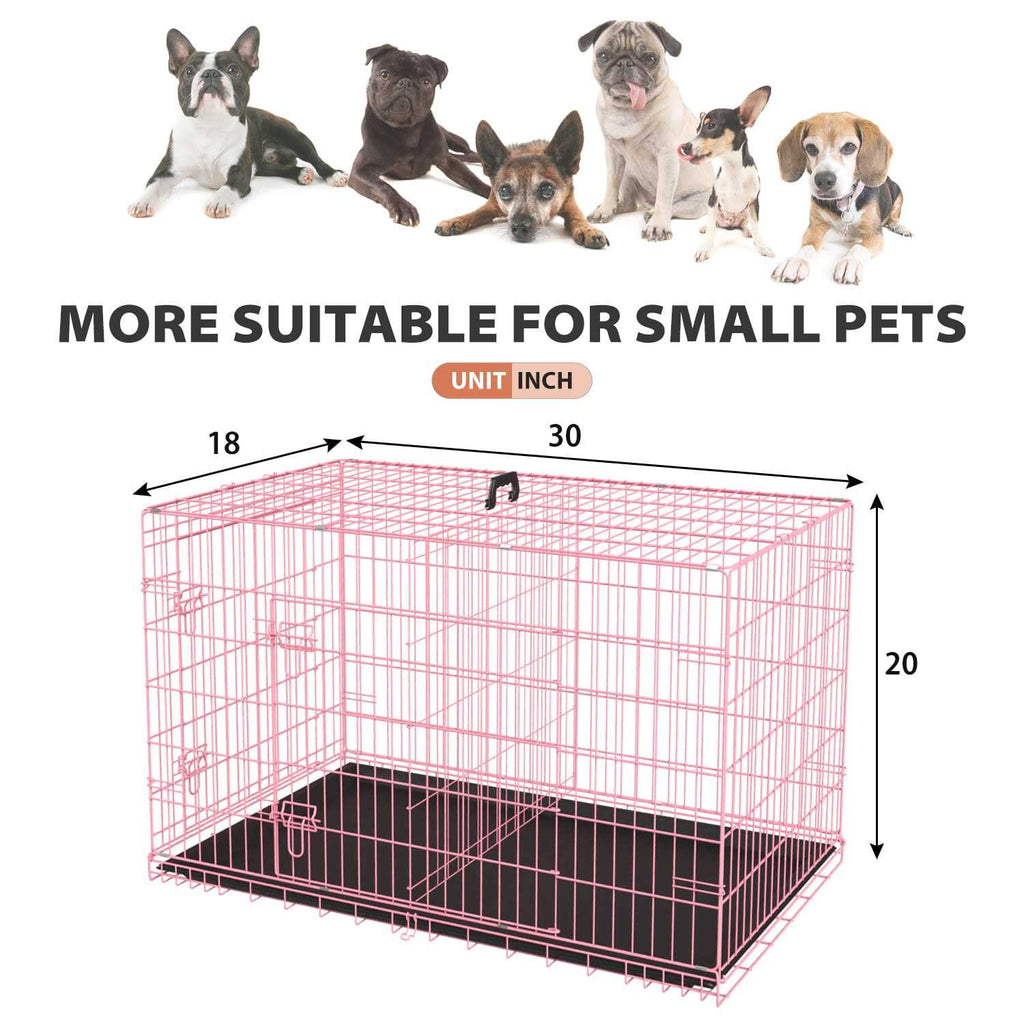 Foldable Large Metal Wire Dog Crate with Plastic Tray X739