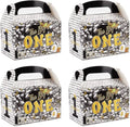 Black Gold 1st Birthday Treat Boxes with Handle M256