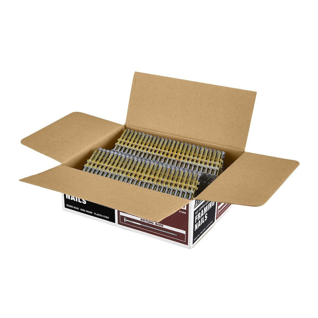 21° 3 in. Galvanized Ring Shank Framing Nails 2500 Pack N75917