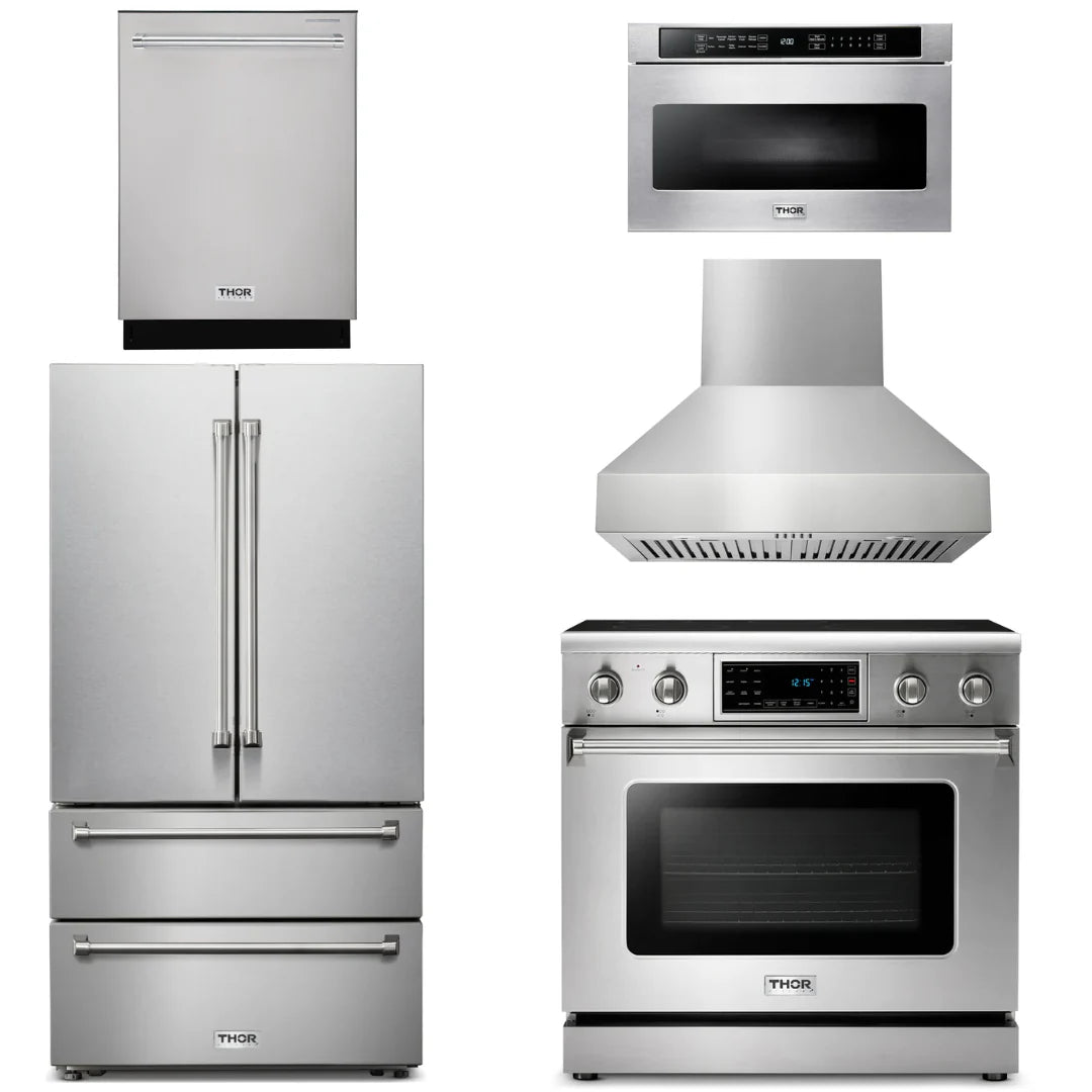 36 Electric Range, Range Hood, Microwave, Refrigerator, Dishwasher L59576
