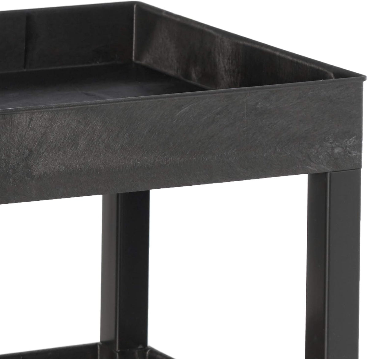Black Mobile Utility Tub Cart with 3 Shelves N244227