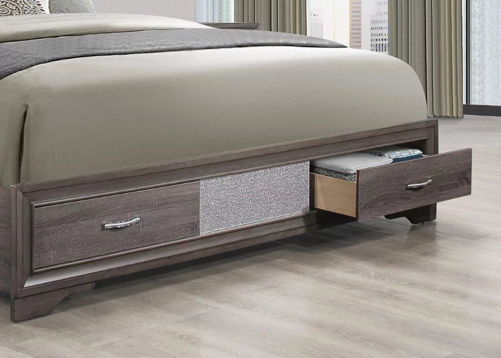 Queen Bedroom Set 5Pcs Weathered Grey W58513