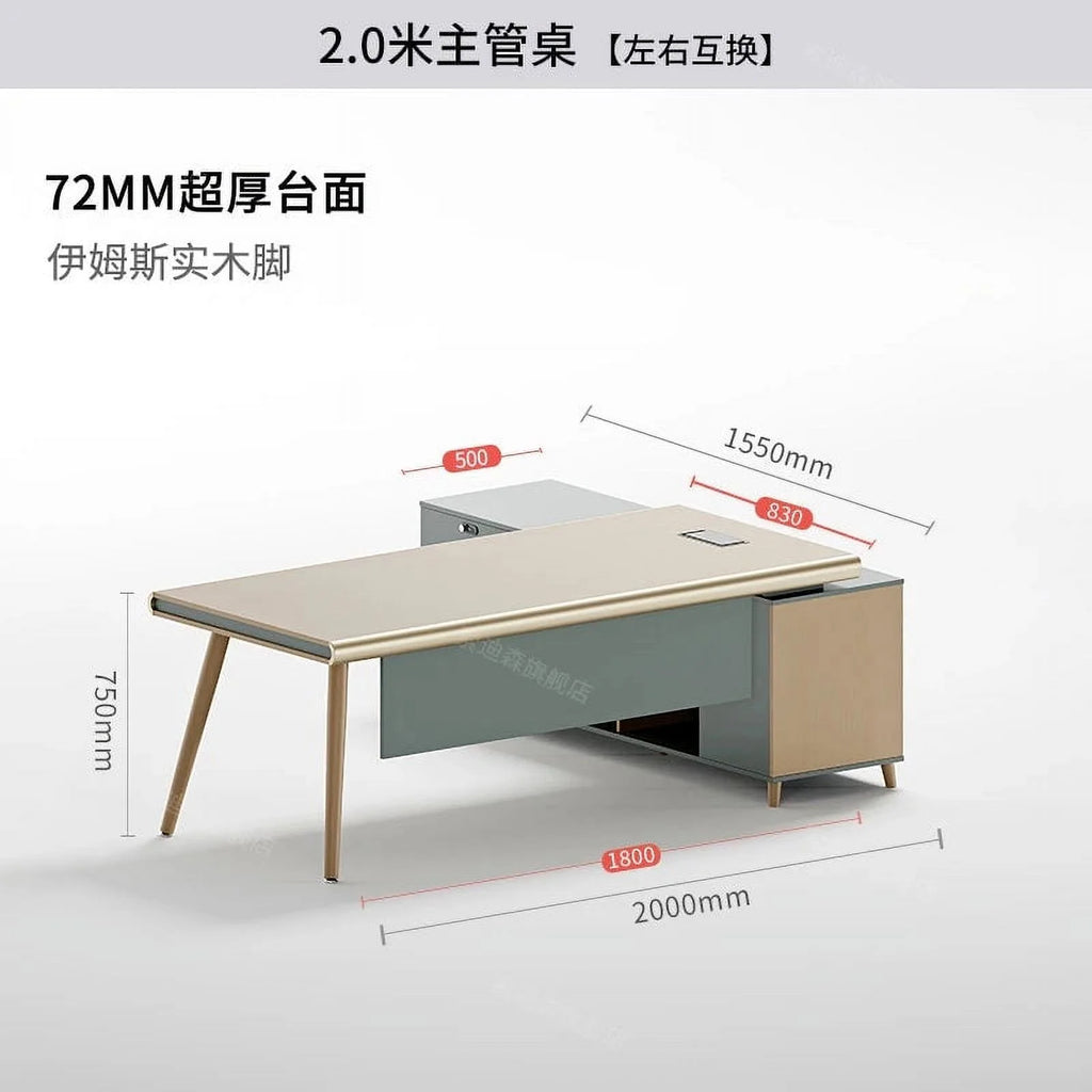 Minimalist Modern Standing Desk with Drawers D430