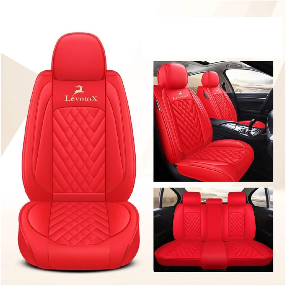 Red Car Seat Covers 5 Seats Full Set B3165