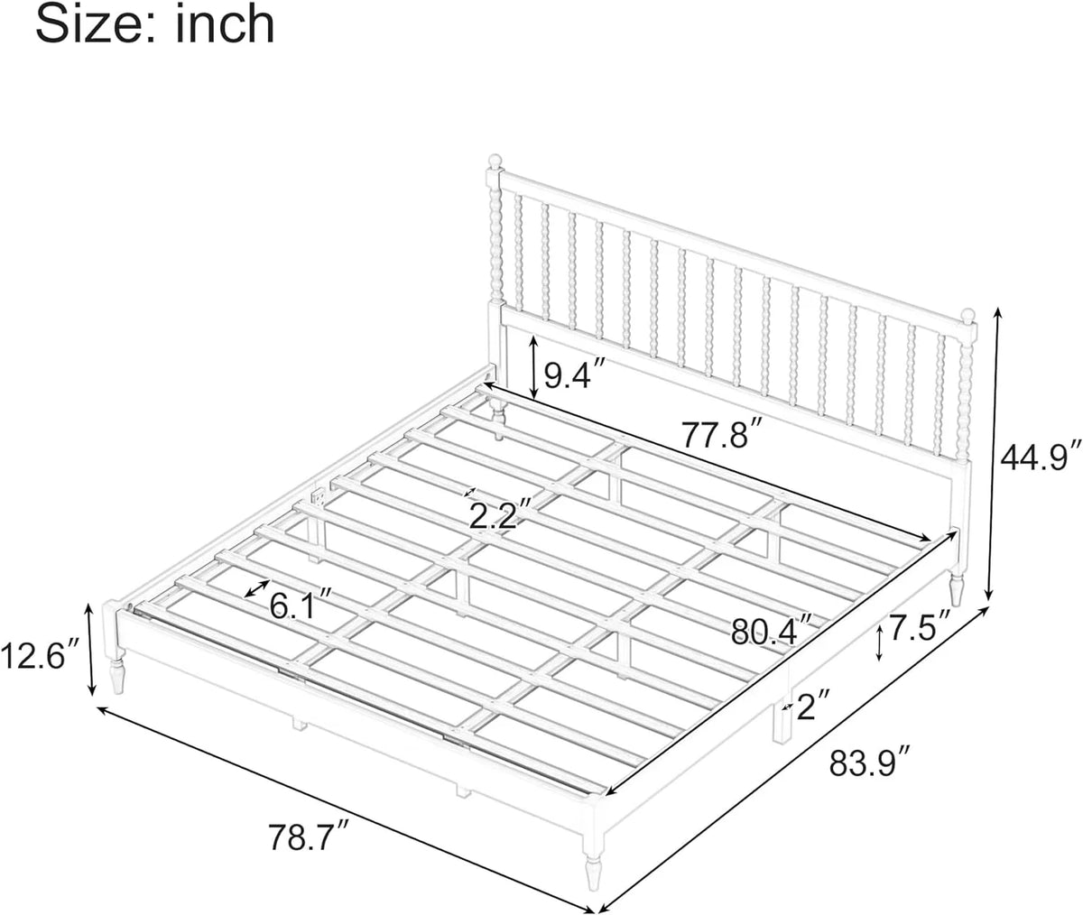 Queen Size Solid Wood Platform Bed with 2 Nightstands V2191