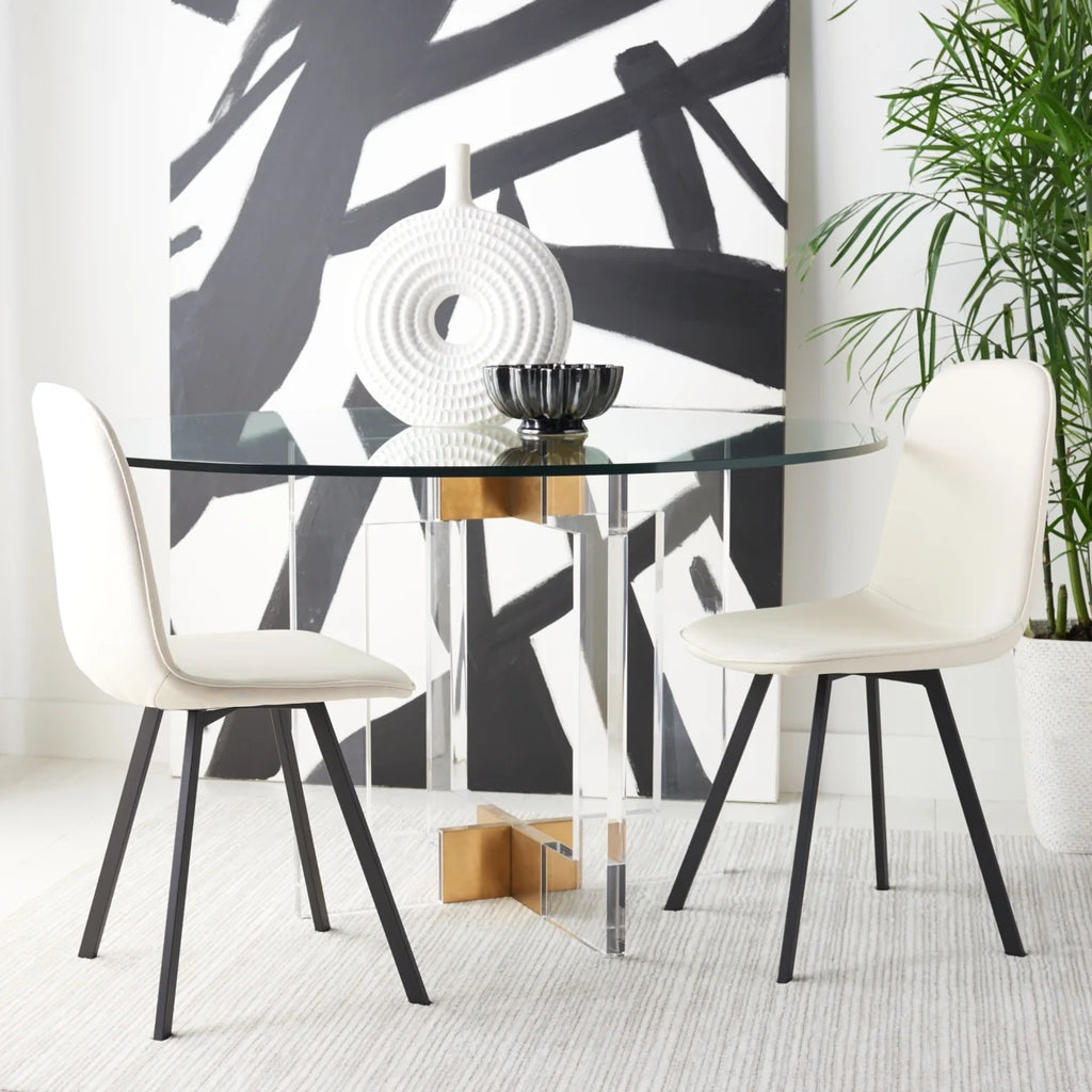 Beige Black Set of 2 Dining Chair M74919