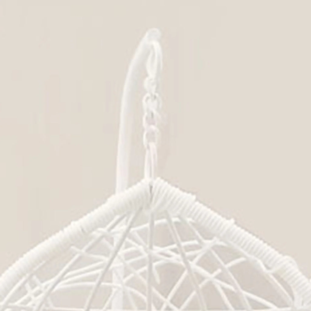 White Knitted Metal Miniature Dollhouse Swing Chair L586551