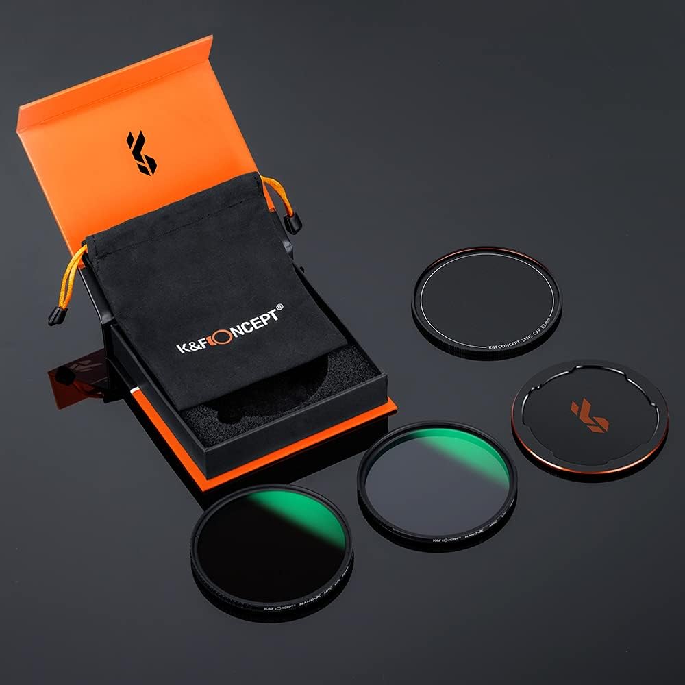 55mm Circular Polarizers Filter & MC UV Protection Filter Kit (2 pcs) with Lens Cap, 28 Multi-Layer Coatings D170011