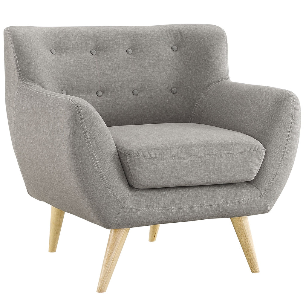 Light Gray Upholstered Fabric Armchair P306657