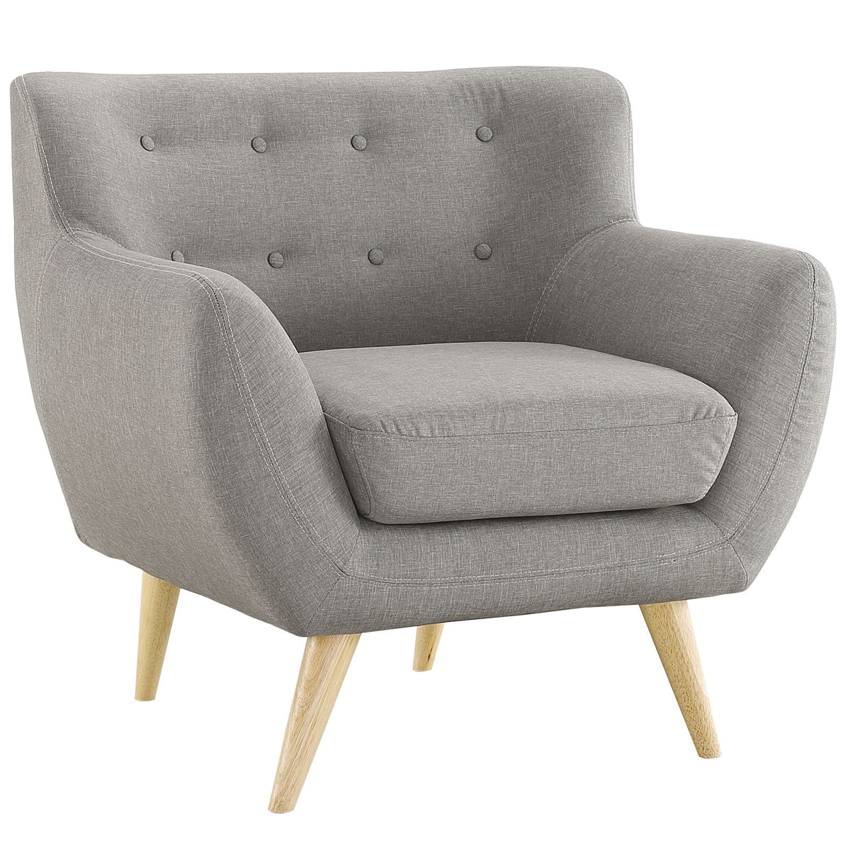 Light Gray Upholstered Fabric Armchair P306657