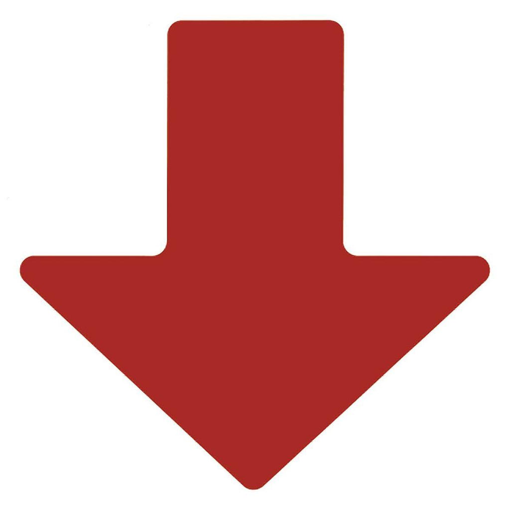 Red Arrow Floor Tape, 2 In x 5 In, Pack of 100 Q448295