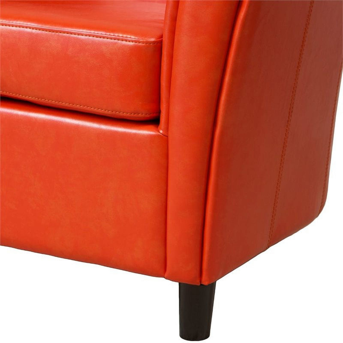 Bonded Leather Club Chair in Orange O28982