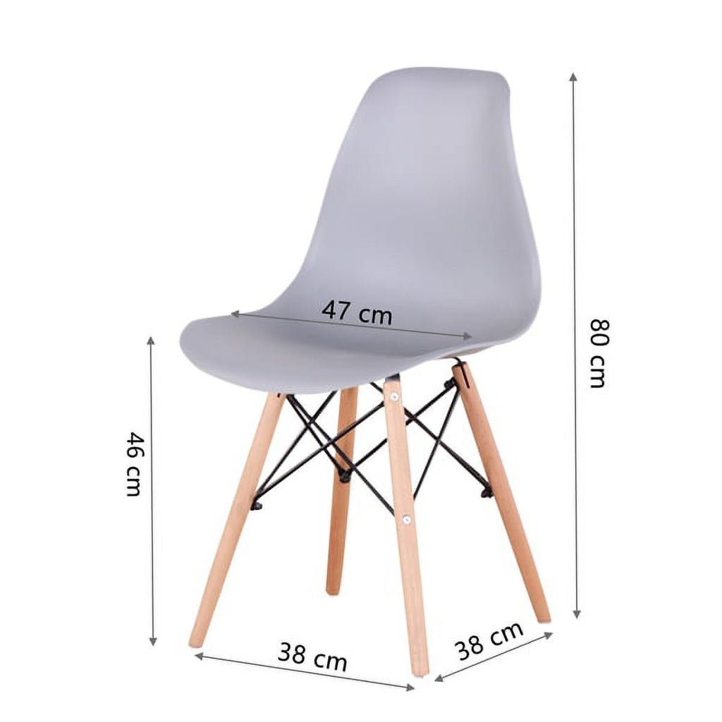 Gray Set of 4 Beech Wood Dining Chairs S45458
