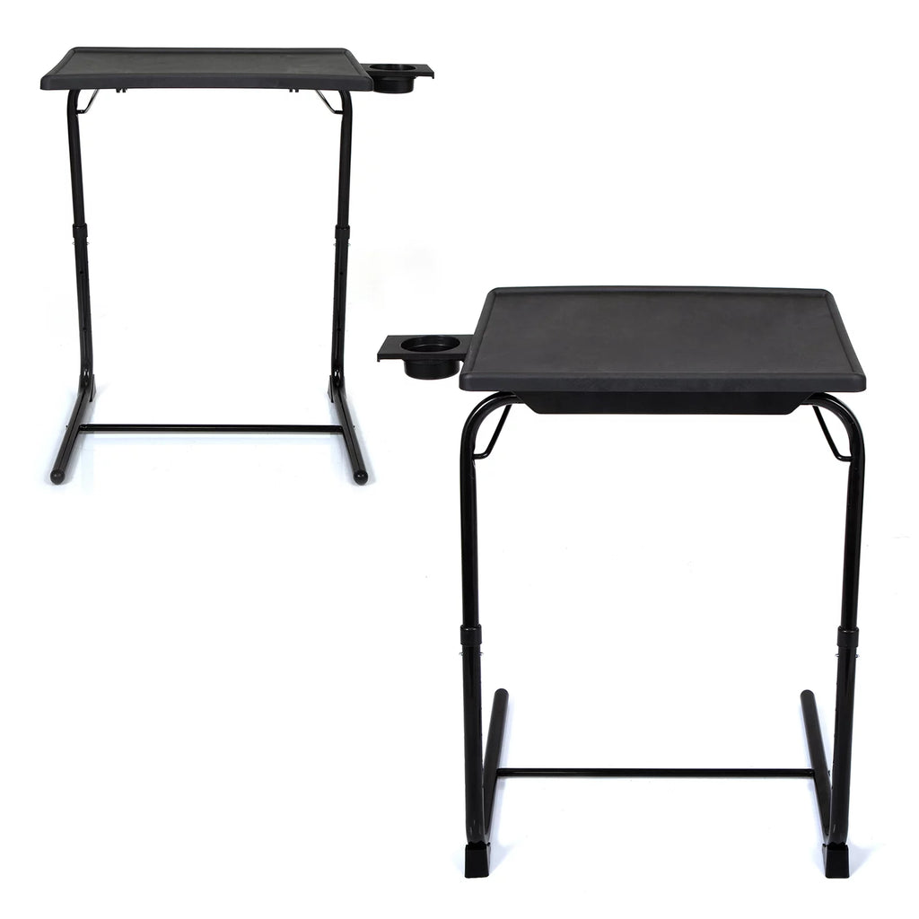 Set of 2 Black Adjustable Computer Table O64535