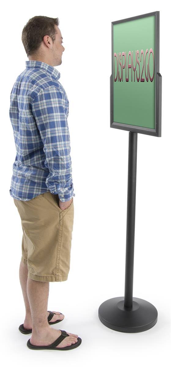 Black Heavy Duty Floor Sign Stand with Weighted Base Y9677