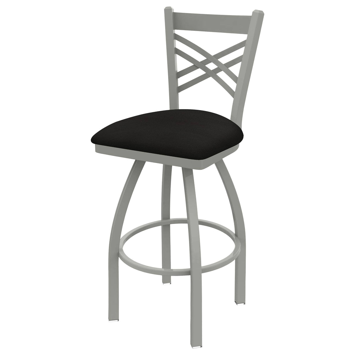 25x22 Counter Stool with Anodized Nickel Finish and Swivel Seat N587005
