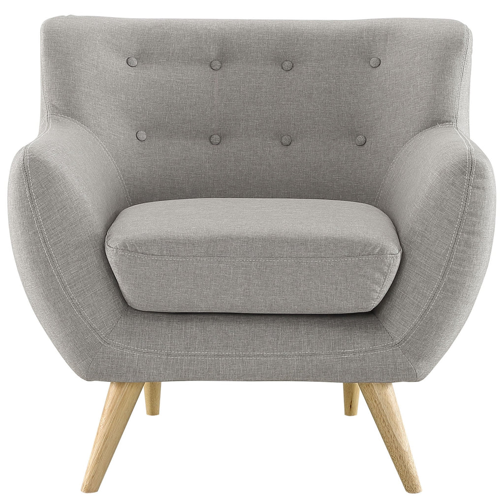 Light Gray Upholstered Fabric Armchair P306657