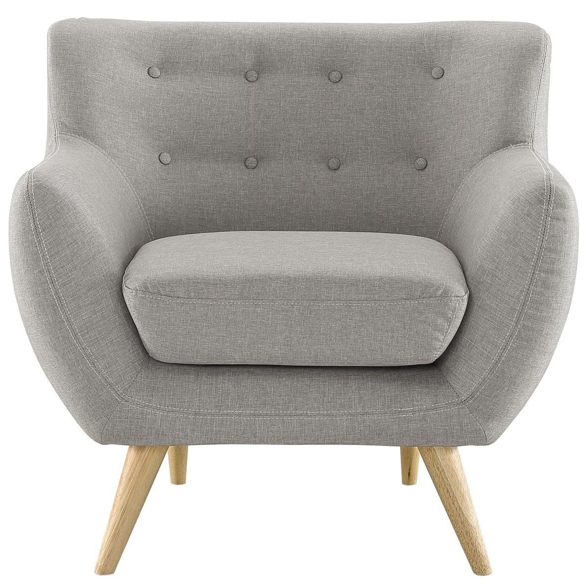 Light Gray Upholstered Fabric Armchair P306657